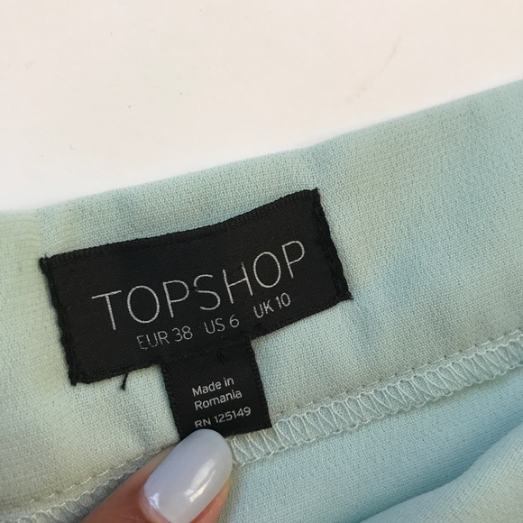 Topshop | Blue Structured Bardot Top - Picture 5 of 7